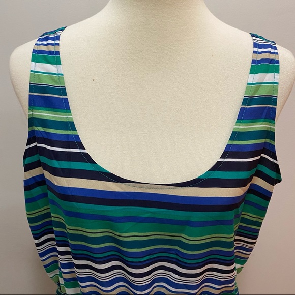 Loft Outlet Sleeveless Scoop Neck Striped Dress - Picture 3 of 9